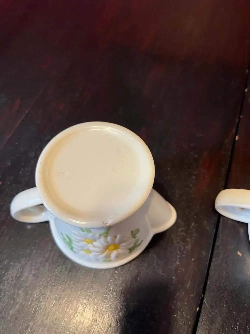 Vintage Ceramic Daisy Creamer and Sugar Bowl Set